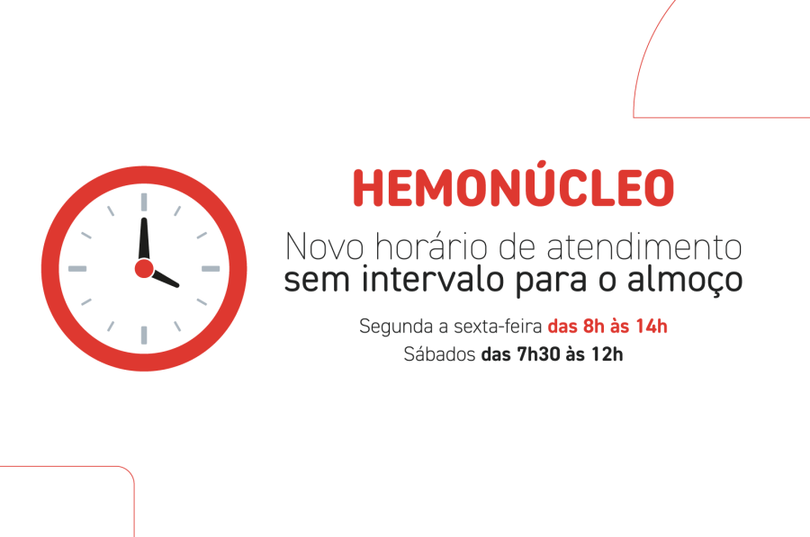 Hemonúcleo terá novo horário de atendimento, a partir de quarta-feira (12) 